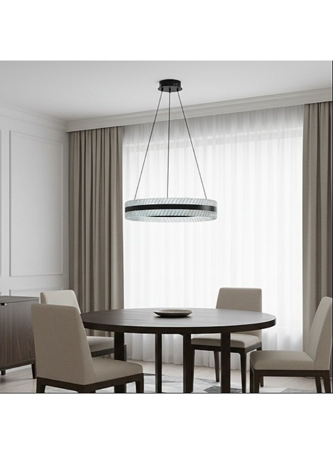 Modern black chandelier with 3 lights, 55 watts, 400 mm size - Image 1